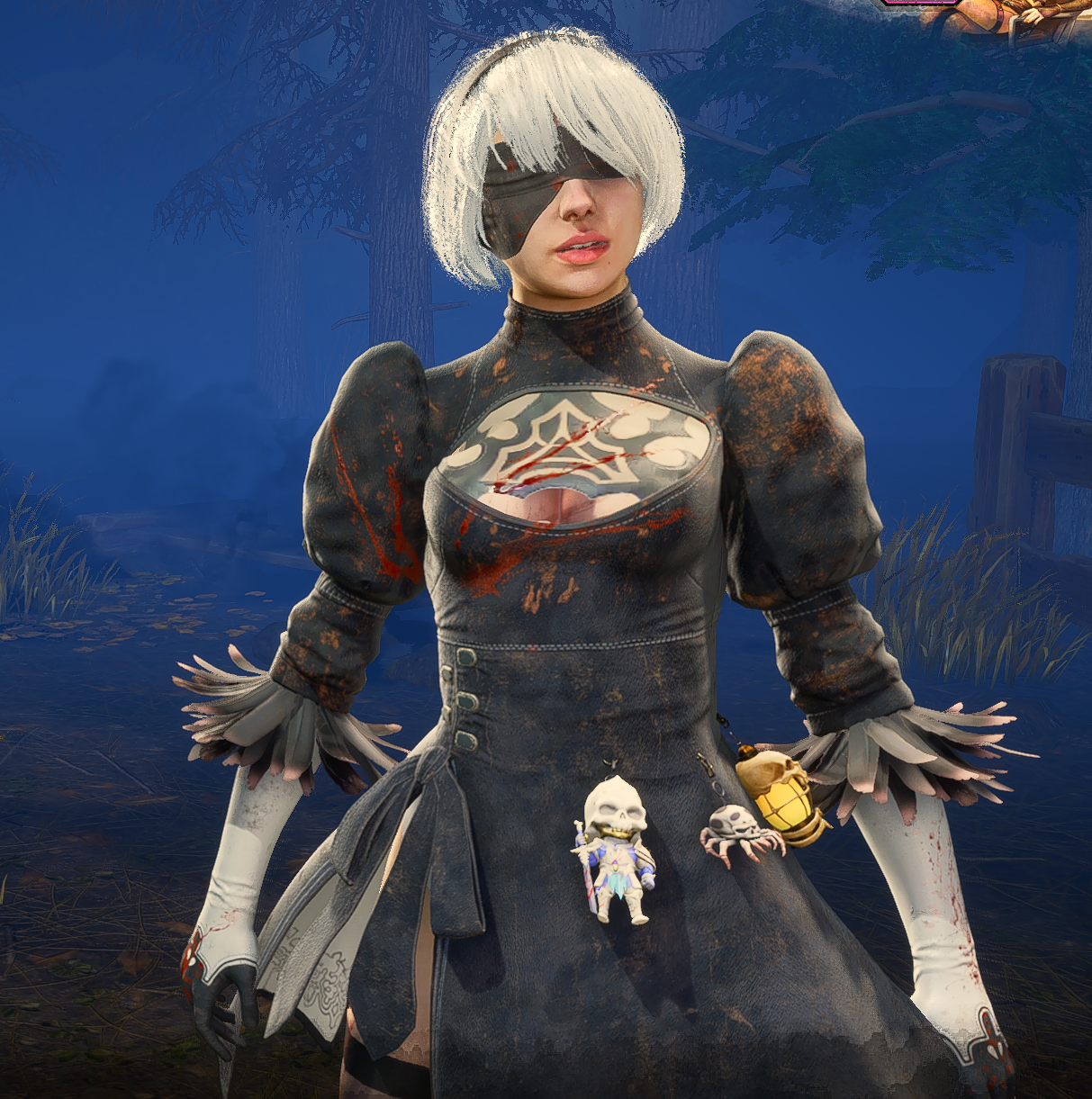 2B’s face and upper body in Dead by Daylight